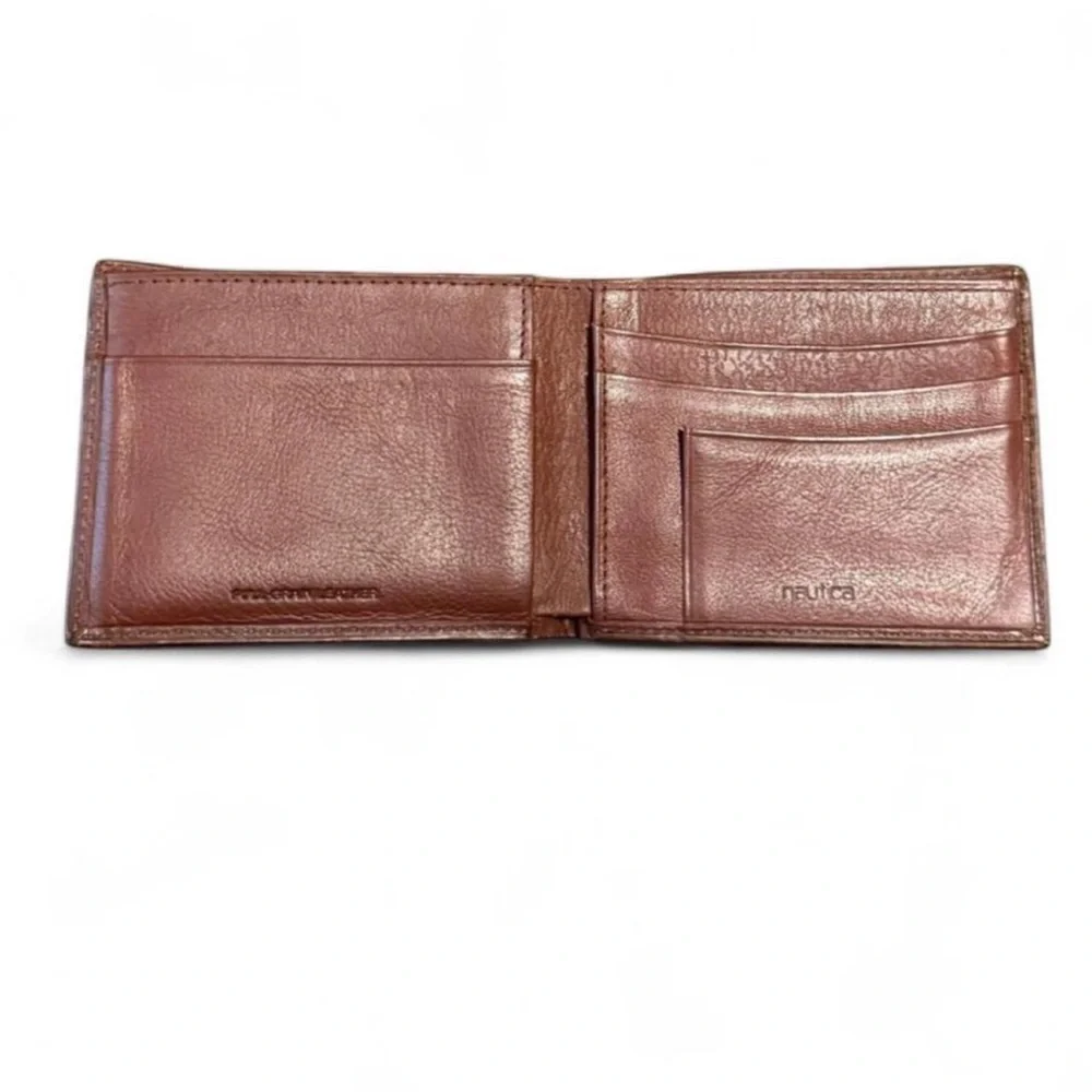Vintage Nautica men’s Brown Textured Leather wallet with Key & Card Holder